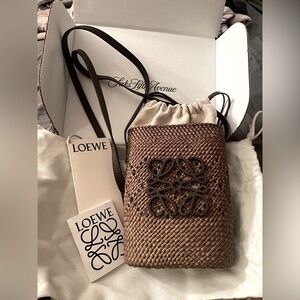 LOEWE xPaula’s Ibiza Straw Bucket Mini Bag